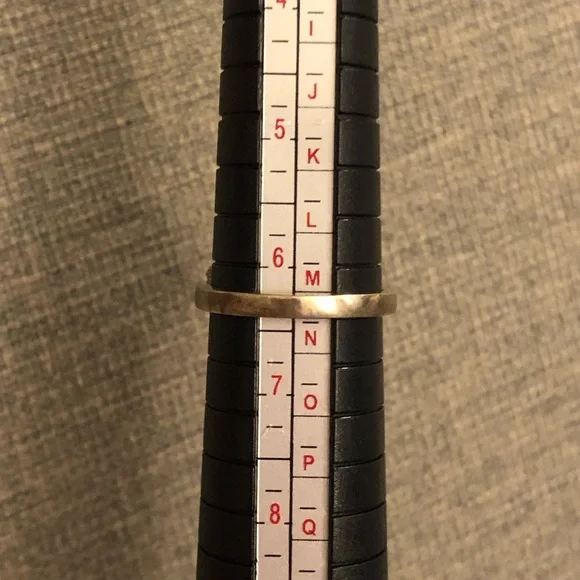 Vintage stamped sterling silver freeform oxidized leaf ribbon ring size 6.25 - Picture 11 of 12